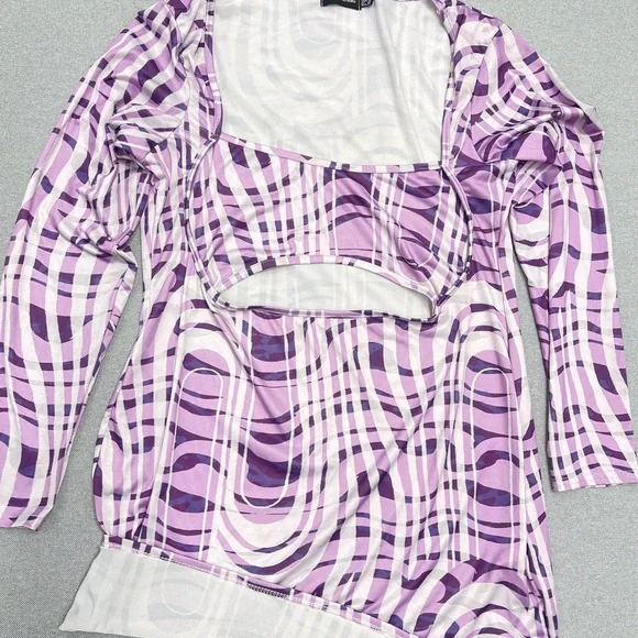 PrettyLittleThing Lavender and White Dress - Picture 2 of 8